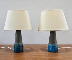 Sold and shipped by lamps plus. Pair Of Small Table Lamps With Turquoise Colored Glazing By Nils Kahler Denmark 79967