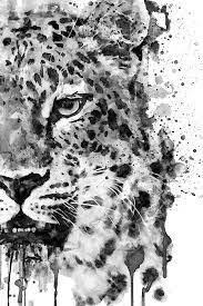 Black And White Half Faced Leopard By Marian Voicu Leopard Painting Art Prints For Sale Black And White