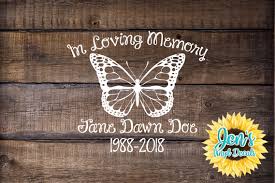 In Loving Memory Car Window Decal With A Butterfly