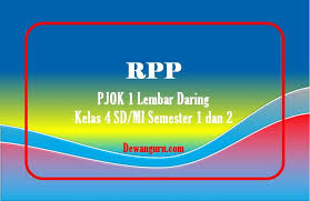 Contoh rpp kurtilas kls 4 sd. Rpp Satu Lembar Pjok Daring Kelas 4 Sd Mi Dewanguru Com