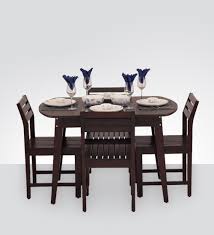 Legs are made of solid beech wood in a light oak. Compact Stylish Dining Table Set Wooden Furniture Ekbote Furniture