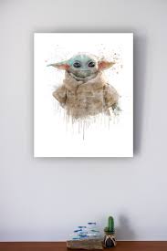 Star Wars Baby Yoda Art For Kids Room Minimalist Movie Art Etsy Yoda Art Art Star Wars Artwork