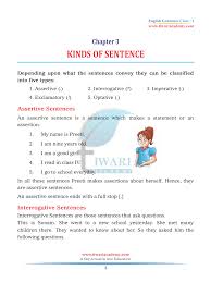 Picture composition with answers for class 3 : Cbse Ncert Class 4 English Grammar Chapter 3 Kinds Of Sentence