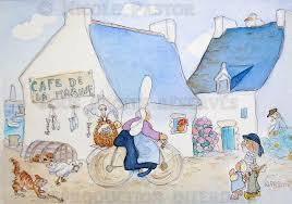 Aquarelle Nicole Pastor Bigoudenes Village De Pecheurs By Nicole Pastor Via Flickr Bretagne Dessin Caricature Personnages