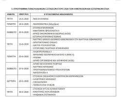 Πρόγραμμα ακολουθιών οκτωβρίου 2020 ( α' 15ήμερο). Panelladikes E3etaseis 2020 Ayto Einai To Programma Star Gr