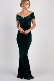 Forest Green Velvet Off Shoulder Mermaid Evening Gown In 2020 Evening Gowns Elegant Classy Evening Gowns Velvet Evening Gown