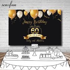 Crea una cuenta de canva para diseñar tu propia invitación de cumpleaños para adultos. Sensfun Fondo De Fiesta De Cumpleanos Para Hombres Y Mujeres Fondos De Fotografia Personalizados De Vinilo De 7x5 Pies Color Negro Oro Feliz De 60 Fondo Aliexpress
