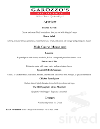 Italian · $$ 2 guests. Garozzo S Downtown Menu In Kansas City Missouri Usa