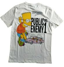 Bart Simpson Off White T Shirt Black Off White Bart Simpson Printed T Shirt Public Enemy No1 Fashion Clothing Shoes Accessories Mensclothing Shirts Ebay T Shirts S Print T Shirt Shirts