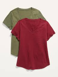 Cotton texture slub knit, machine wash, imported. Everywear Slub Knit Tee 2 Pack For Women Old Navy
