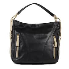 Kožená kabelka Linda, černá/béžová