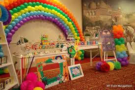 Baby tv centerpiece party decoration birthday centerpiece. Baby Tv Birthday Theme At Marriott Hotel Mf Event Management