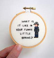 Sewing was used to stitch together animal hides for clothing and for shelter. The Very Best Pop Culture Cross Stitch Lord Libidan