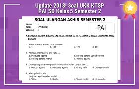 Pemerintah kota bandung dinas pendidikan sd negeri cipamokolan 3 jl. Soal Ukk Pendidikan Agama Islam Sd Kelas 5 Semester 2 Kurikulum Ktsp Idn Paperplane