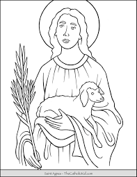 Saint Agnes Coloring Page Coloring Pages Christian Coloring Saint Coloring