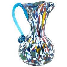 Fratelli Toso Murano Art Glass Neoclassical Glass Jug Vase Italy 1960s Glass Jug Vase Art Glass Vase Glass Art
