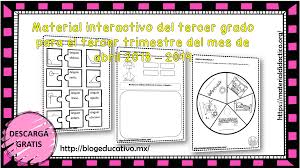 En estas hojas de trabajo encontrará… Material Interactivo Del Tercer Grado Para El Tercer Trimestre Del Mes De Abril 2018 2019 Blog Educativo