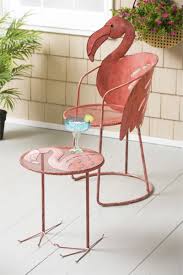 Wholesale Flamingo Chair And Side Table Set Of 2 Bistro Table Garden Chairs Metal Flamingo