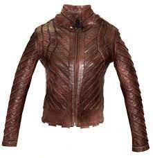 Women Hand Crafted Multi Strips Washed Vintage Look With Etsy Leather Design Leather Biker Jacket Vintage Looks