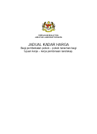 Jadual kadar harga jkr 2018. Jadual Kadar Harga Pokok Jabatan Landskap Negara