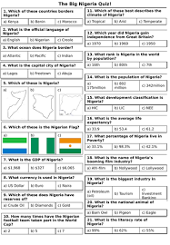 Nigeria trivia questions & answers : Nigeria A Nee Introduction Quiz With Answers Teaching Resources
