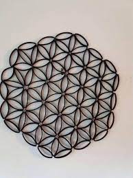 Flower Of Life Wall Art Black Wall Hanging Paper Quilling Toilet Paper Crafts Toilet Paper Art Paper Towel Roll Art