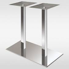 Pied De Table Central Double Chrome Carre Pied De Table Central Pieds De Table Table Moderne