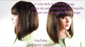 12 idées de carrés longs pour changer de tête ! Tuto Coupe Carre Plongeant Avec Frange A Line Bob Haircut Bangs Corte De Pelo Bob Flequillo Youtube