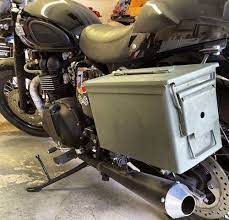 Complete Ammo Can Luggage Mounting System For The Triumph Bonneville Thruxton And Scrambler Scrambler Motorcycle Motorcycle Saddlebags Scrambler