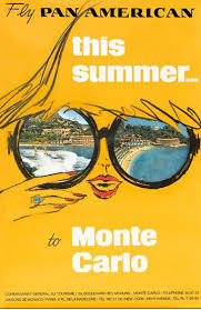 Pan Am Monte Carlo Travel Posters Travel Poster Design Vintage Airline Posters
