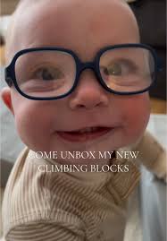 Baby Boy Unboxes New Climbing Blocks