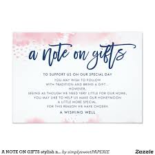 A Note On Gifts Stylish Navy Blush Pink Watercolor Invitation Zazzle Com Fun Wedding Invitations Wishing Well Wedding Wedding Invitations