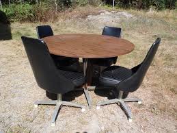 Vintage Mid Century Modern Chromcraft Dinette Set Dining Table 4 Swivel Chairs Mid Century Modern Dining Set Dinette Sets Dining Table Setting
