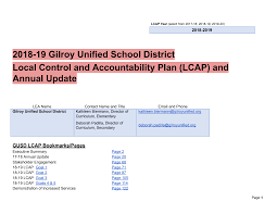 2018-19 Gilroy Unified School District Local Control and Accountability  Plan (LCAP) and Annual Update