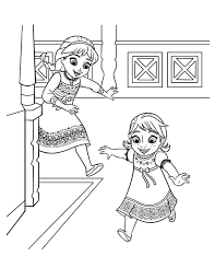 Little Anna And Elsa Running In The Hallway Coloring Pages Best Place To Color Elsa Coloring Elsa Coloring Pages Frozen Coloring Pages