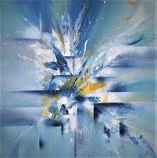 Acrylique Sur Toile Chassis 50x50 Tableau Peinture Abstrait Peinture Abstraite Moderne Peinture