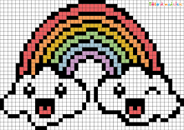 Grille de pixel art par tete a modeler pixel art pixel art a imprimer pixel art vierge. Pixel Art Arc En Ciel Par Tete A Modeler