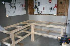 Corner Workbench And Storage For Garage Workbench Designs Garage Bench Diy Workbench