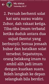 Cuaca dan kondisi di meteosabtu27maretdi johor johor bahru (juga dieja sebagai johor baru dan johore bahru, dan biasanya disingkat jb) adalah nama ibu kota negara. Xanthronezs Aem On Twitter Saya Nak Tegur Skit Basic Solat Berjemaah Yg Mungkin Masih Ada Yg Tak Tahu Thread Thread 1 Klu Imam Bangun Terlebih Rakaat Jgn Ikut Sapa Ikut Batal Solat Bilangan