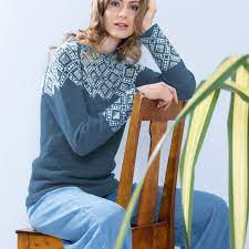 Glidelås og knapper følger ikke med. Dg376 15 Vaga Genser Denim Dale Garn Strikkemonstre Genser Strikking