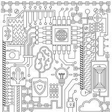 Positive words sunshine printable coloring pages. Technology Themed Adult Coloring Book Page Illustration Or Graphics Contest 99designs