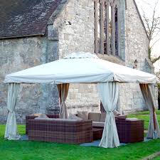 Wide variety of fabrics and colours. Quality Sahara 3m X 3m Square Wooden Frame Portable Gazebo Biege
