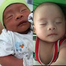 Bé nhà mình lúc mới sinh đen xấu xí kinh, bây giờ tự nhiên trắng ra mừng dễ  sợ luôn