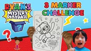 Pac man ryan toysreview combo panda marker coloring challenge ryan coloring cartoon. Ryan S Mystery Playdate On Nickelodeon 3 Marker Challenge Colouring For Kids Ryans Toysreview Youtube