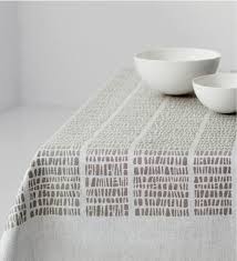 White Linen Tablecloth Kaarna Finnish Design English Table Cloth Design Printing On Fabric