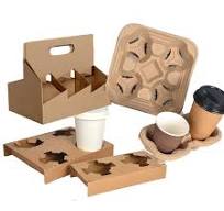 Wholesale Custom Molded Fiber Coffee Cup Trays, Cup Holder Pulp Paper Tray