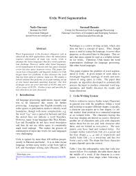 Pdf Urdu Word Segmentation