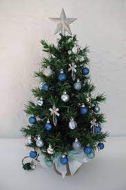 Miniature Christmas Tree Fully Decorated Tree 25 Clear Lights Tree With Lights Tabletop Tree Christmas Centerpiece Decorated Christmas Christmas Centerpieces Small Tabletop Christmas Tree Miniature Christmas