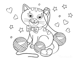 Download and print these yarn coloring pages for free. 61 Cat Coloring Pages For Kids Adults Free Printables