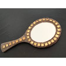 Click through for the full tutorial for making a modern diy hand mirror in 30 minutes. A French Talosel Hand Mirror With Glass Inlay By Line Vautrin Chairish